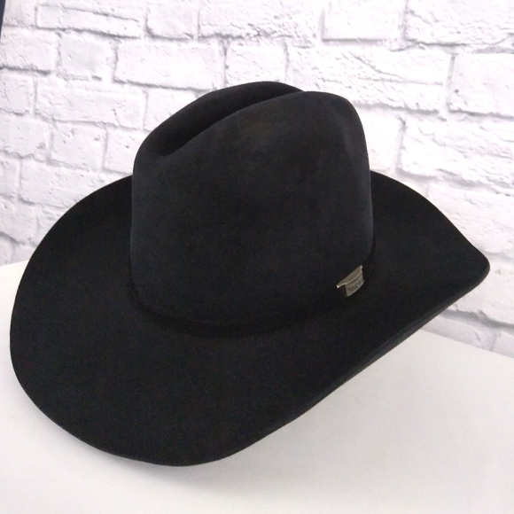 Wrangler Other - Vintage Wrangler Black Beaver Felt Cowboy Hat 7.5